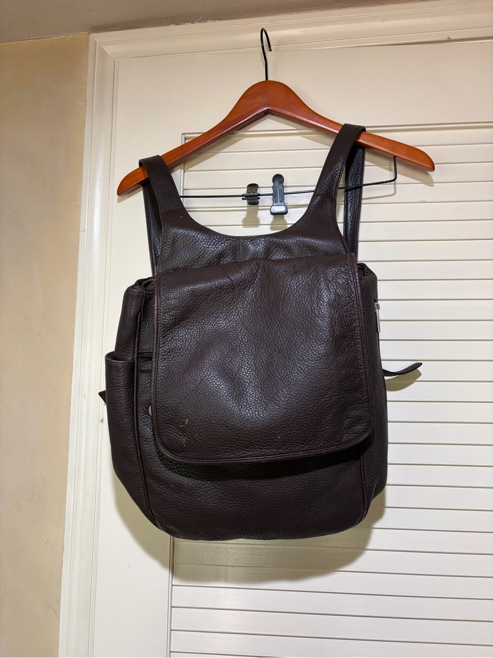 Ellington pebble leather brown backpack